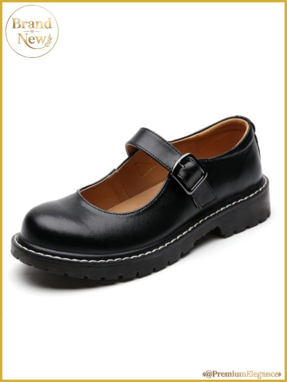 Mary Jane Women Oxford Flats Leather Round Toe Ankle Buckle Strap Comfort